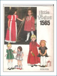 1565 VOGUE FLARE TUCK SS-LS DRESS LENGTHS TIE OR NOT PATTERN CHILDREN 5